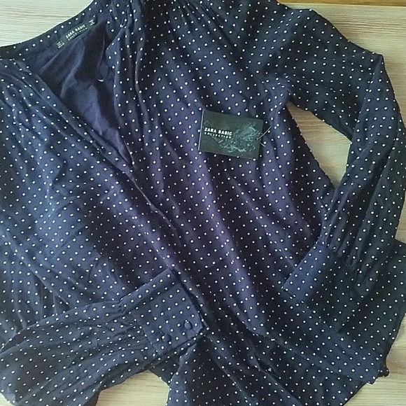 Zara Tops - NWT Zara Polka Dot Blouse